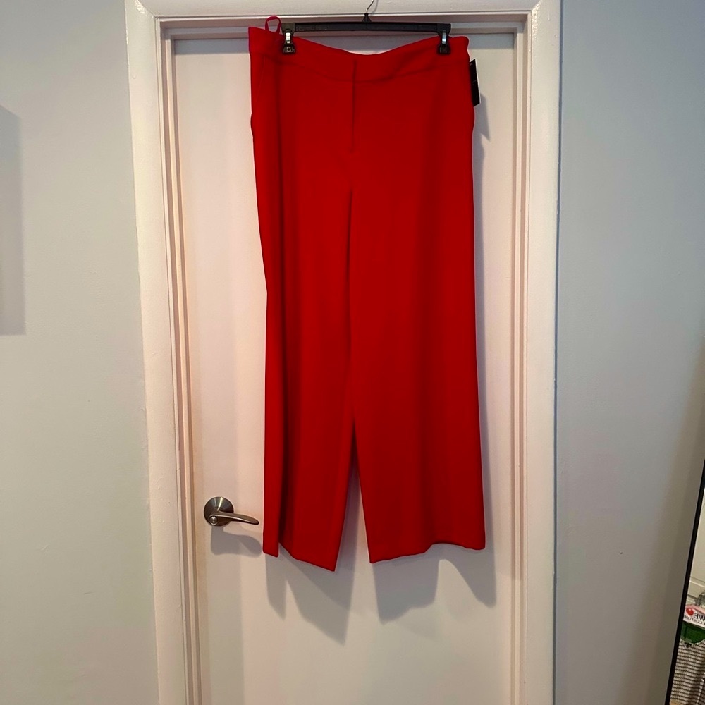 Vibrant Red Wide-Leg Pants